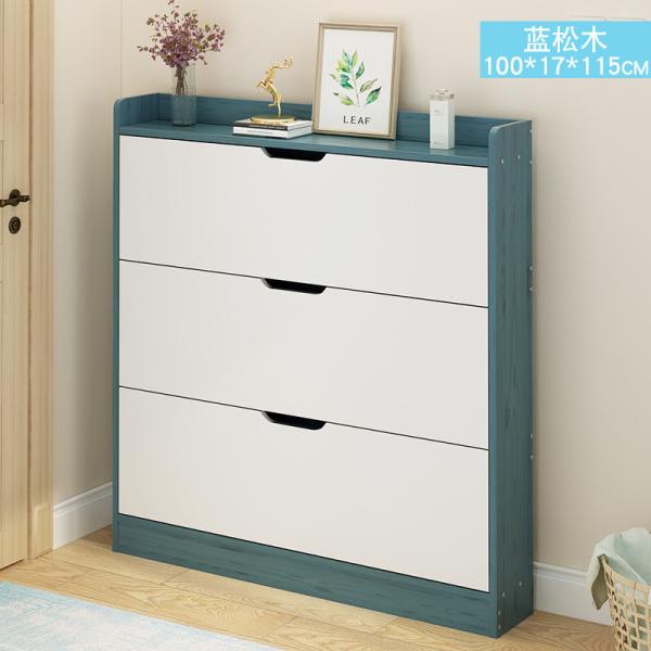 Modern Wood L57cm 3 Tier Shoe Storage Cabinet Warm White