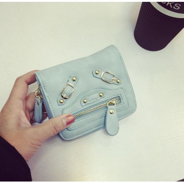 2016 new Ms. wallet female short paragraph motorcycle purse Korean cute student wallet