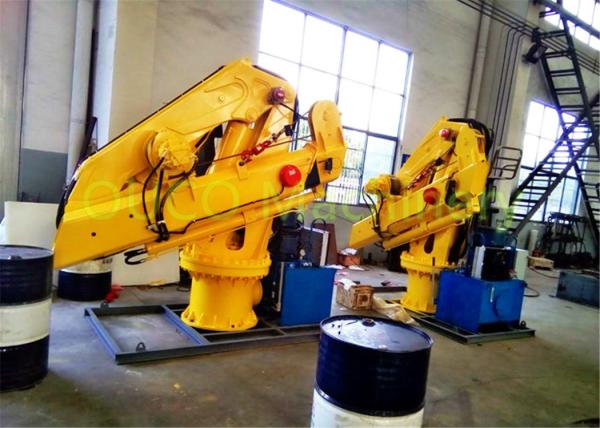 4t8m Electric Knuckle Telescopic Pedestal Mounted Ship Crane