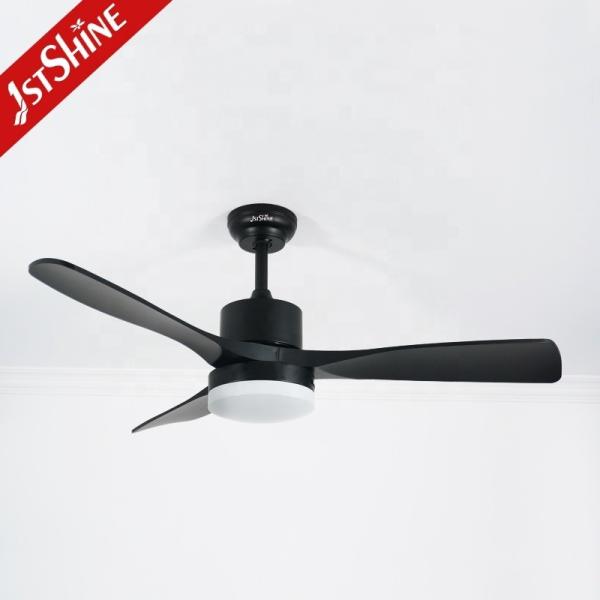 Ventilador de teto LED com motor DC com interruptor de iluminação LED remoto e preto estilo WIFI