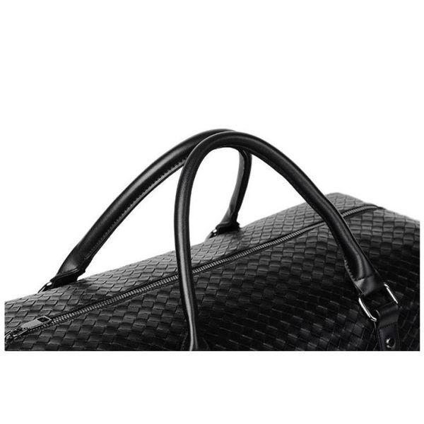 Braid PU Fabric Retro Style Large Sports Duffel Bag Wear Resistant