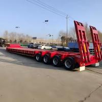 CIMC Acero resistente 3/4/5/6 Ejes para el transporte de carga pesada Semirremolques de lecho bajo