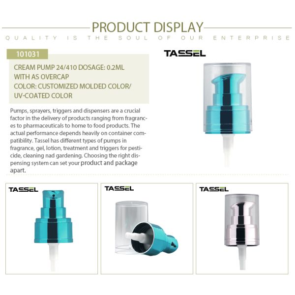 UV Coated 24 410 Hand Cream Pump Dispenser Non Spill Cosmetic Plastic Cream Pump