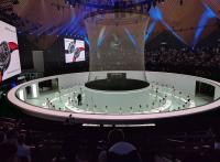 Grey Waterproof Holographic Mesh Screen vê completamente 9x30m para o evento