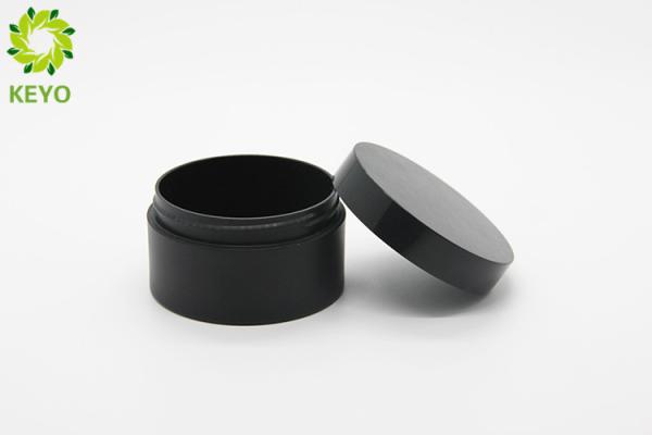 100g Round Body Butter Jars , Matte Black Thick Wall PET Plastic Face Mask Jar