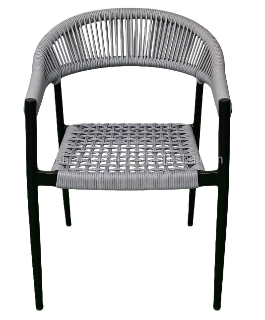 Stackable Armless French Dining Chair  Bistro Chair Waterproof Comfortable Aluminum Frame for Outdoor Restaurants