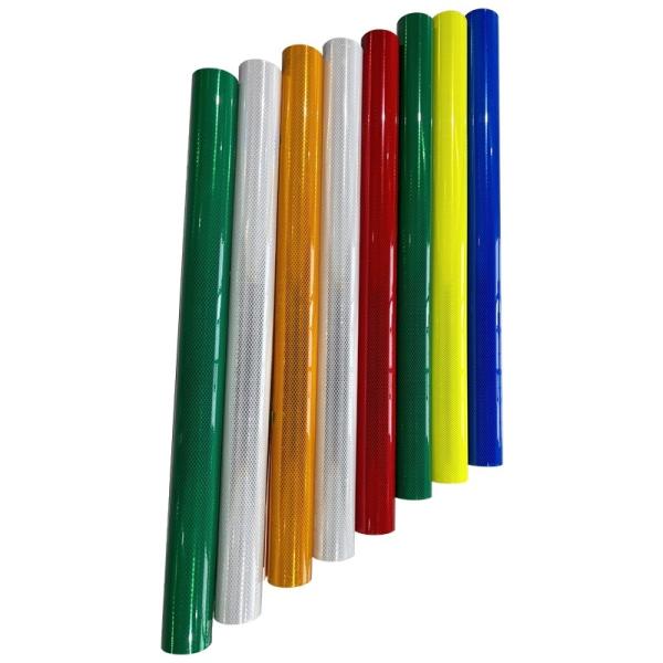 10 Years Prismatic Diamond Reflective Sheeting Vinyl Film For Safety Warning