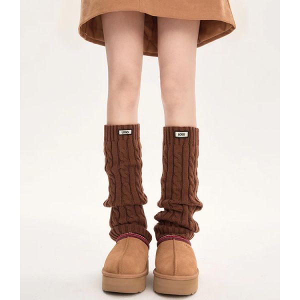 Étiquettes tissées pour femmes chauffants pour jambes d'hiver