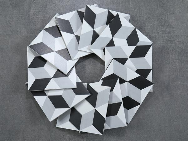 20x20cm Black Gray Ceramic Rustic Tile for Indoor Floor