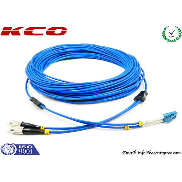 Multimode LC to FC Fiber Optic Patch Cord Duplex Armored Low Insertion Loss