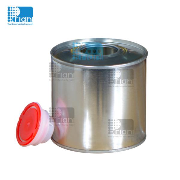 0.5L-1L Boîte d'étain de peinture 1 litre Boîtes d'emballage métalliques avec bouchon à vis de bouchon en plastique