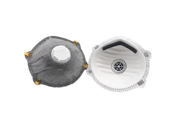 Gray Color Valved Dust Mask Breathable FFP2 Respirator Mask With Steel Nose Clip