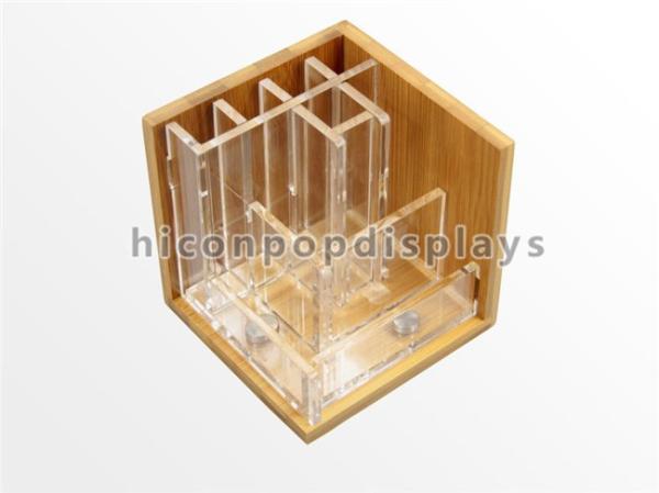 Countertop Stationery Wooden Display Racks Acrylic Wood Pen / Knife Display Stand