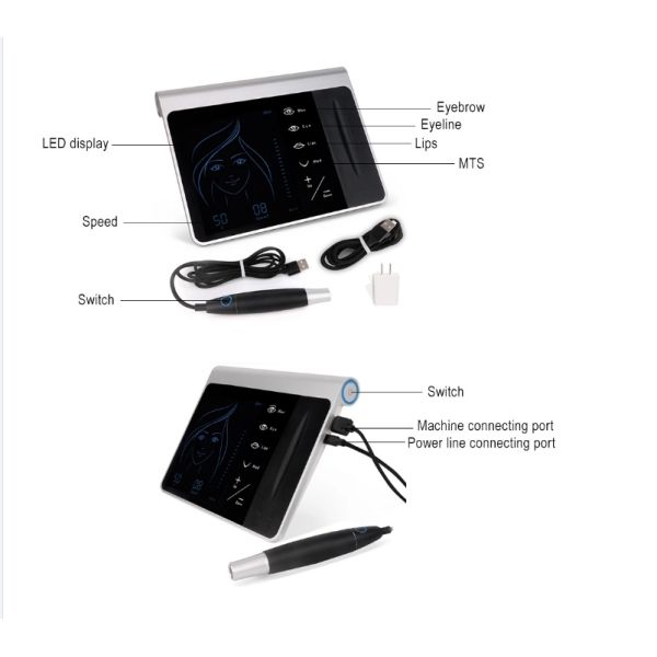 Машина макияжа цифров черного электрического касания экрана постоянная/косметический набор татуировки брови