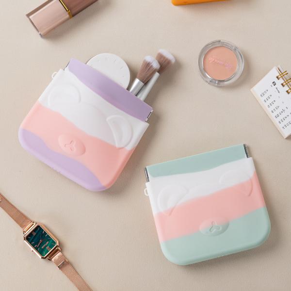 Fonction multi inodore lavable de sac cosmétique en cuir de silicone d'unité centrale