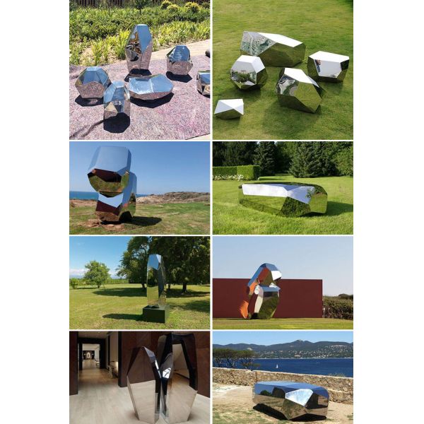 H2m Creative Outdoor Mirror Sculpture 304 Stainless Steel Garden Art