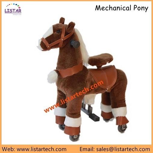 High Quality! Children Ride on Horse Toy in Dark Brown, Rocking Horse Toy Pony for kids