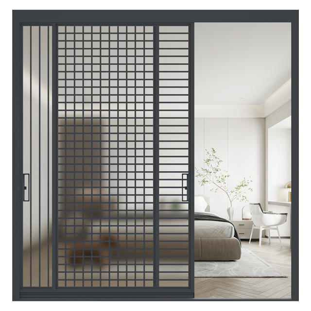 Decorating Internal Partition Sliding Doors 6063-T5 Silent Operation Single Glass