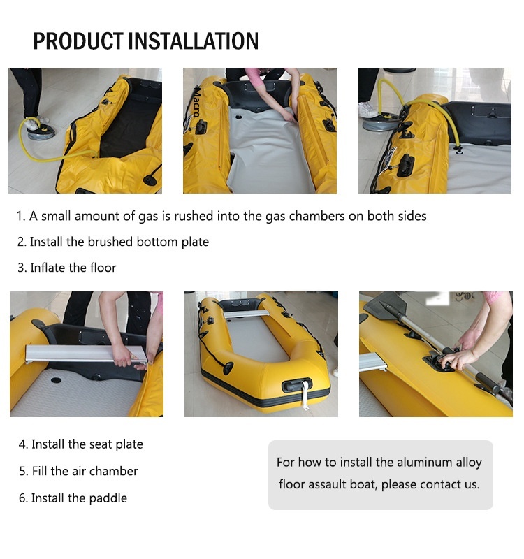 Factory-Customized 360 cm Environmental Protection PVC Inflatable Kayak Brushed Hull Two-Person Canoe/Kayak for Fishing Water