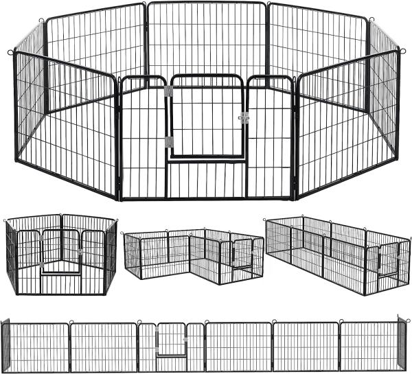 Large Stainless Steel Dog Crate XL 43 inch Indoor Kennel Cages and Playpen for Training Large Dog Outdoor