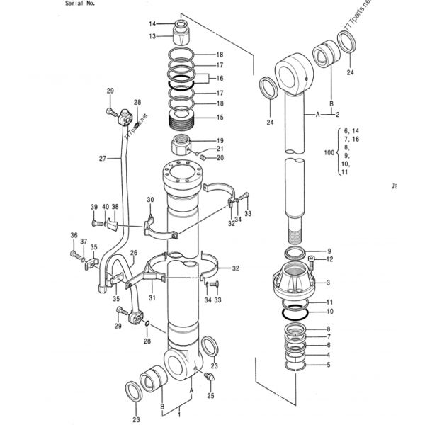 YN01V00175F1 SK200-8 SK210 Arm Cylinder Assy for kobelco Hydraulic Excavator Spare Parts