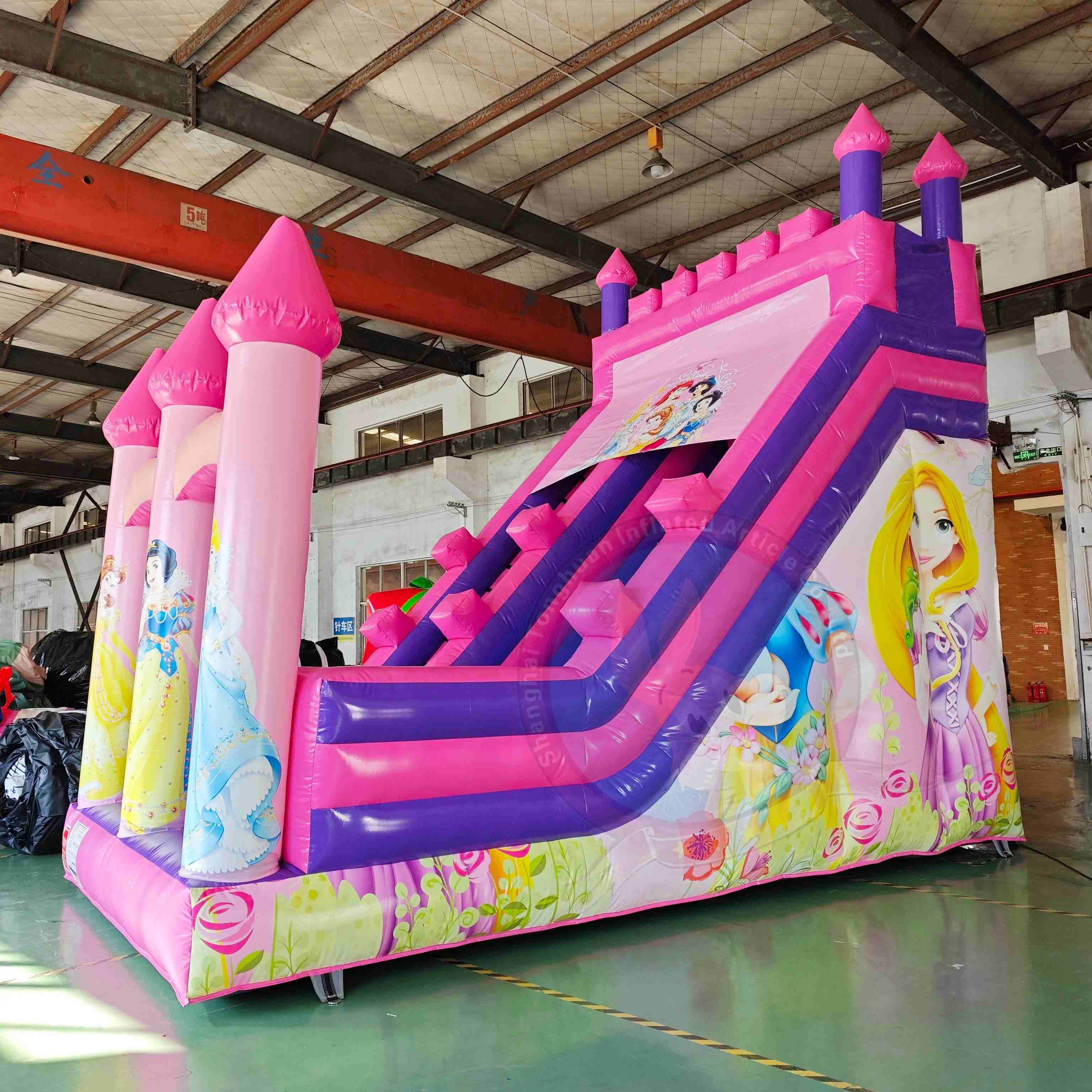 Cartoon Princess Inflatable Slide Big Inflatables Custom Land Slide Playground Equipment for Outdoor Events and Amusement Park