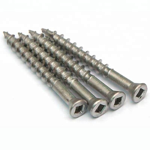 Stainless Steel Square Drive Flat Head Wood Screws Stainless Steel 17 Auger Point Screws