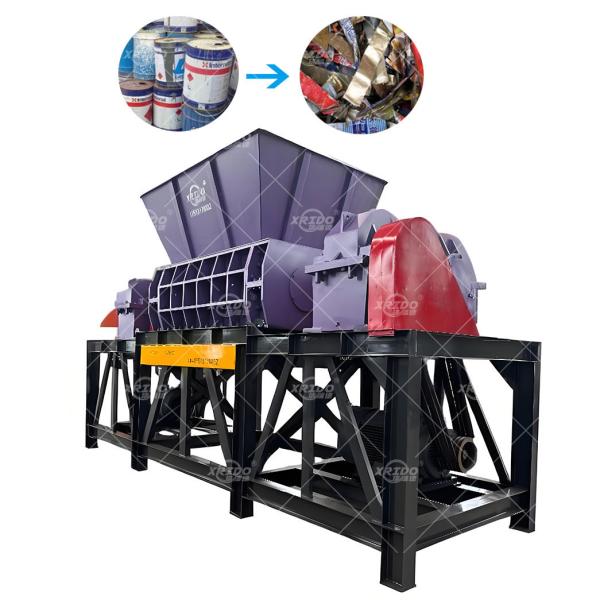 1000-5000 Kg/h Heavy Double Shaft Metal Bucket Iron Aluminum Car Steel Crusher Crushing Shredding Machine
