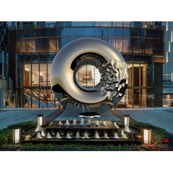 Commercial Square Metal Sculpture Polishing Mirror Design with Custom Print Method
