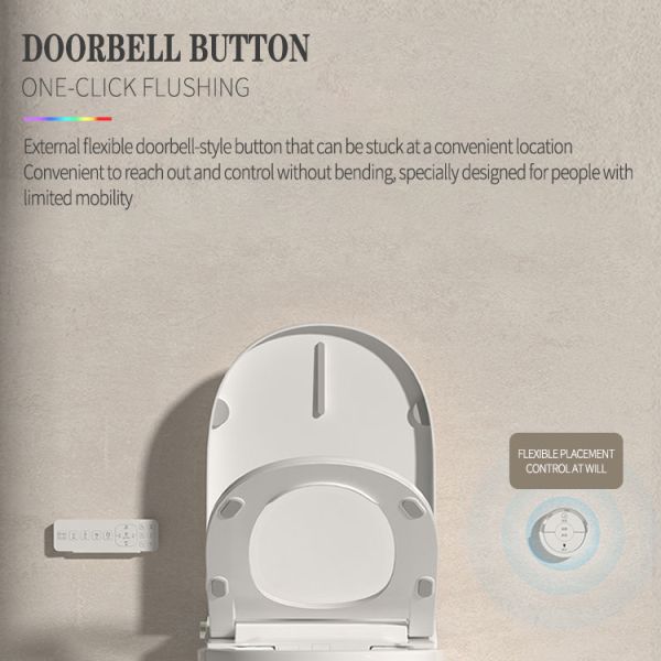 Elongated Bowl Smart Toilet Equipped With Siphon Jet Flushing Method