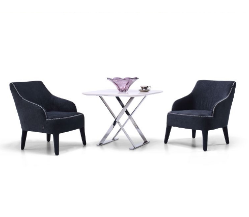 Modern Wood Round Metal Coffee Table Stainless Steel Frame Milk White