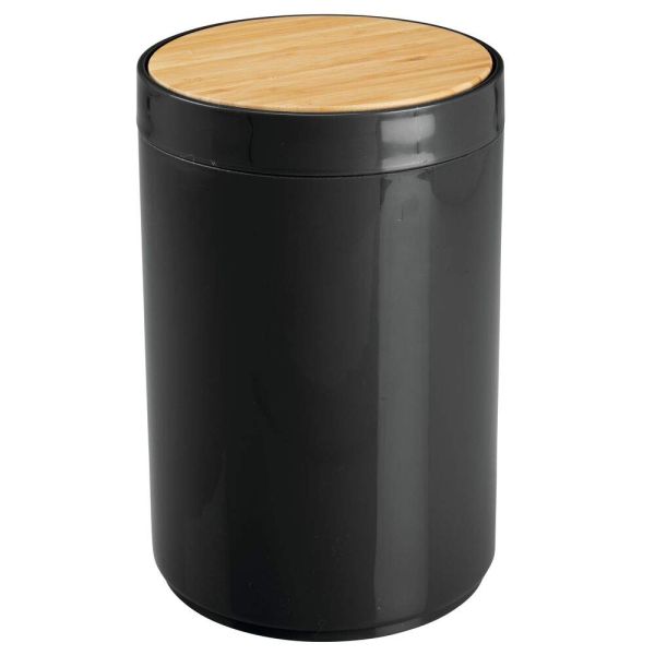 Eco - Friendly Bamboo Trash Bin Rolling Cover Type Oem Service