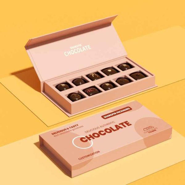 Customized Empty Wedding Chocolate Packaging Gift Boxes Recyclable Magnetic Paper with Sponge Liner Matt Lamination Handling