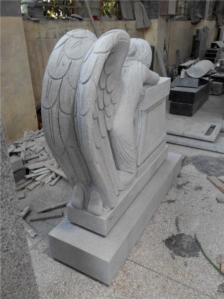 Granite hand carved weep angel statue memorial monuments