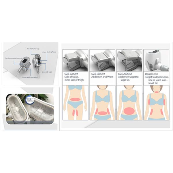 Жирное замерзая Cryolipolysis Cryo подвергает которые механической обработке двойные ручки 360 градусов