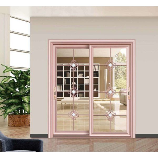 Fire Retardant Aluminum Frame Sliding Glass Doors Heat Insulation Easy Movement
