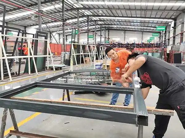 WANJIA-door-and-window-glass-assembly Exterior Aluminium Folding Doors Double Glass Soundproof Bifold Doors For Shop