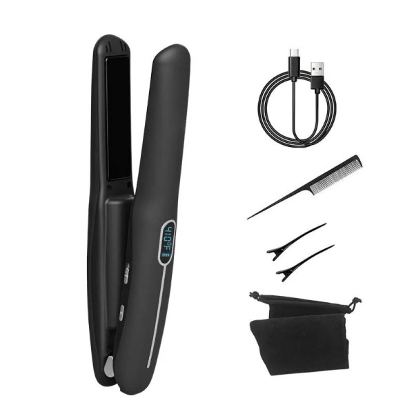 USB Cordless Hotel & Outdoor Use Multi-Temperature Fast Heating Portable Ionic Hair Straightener
