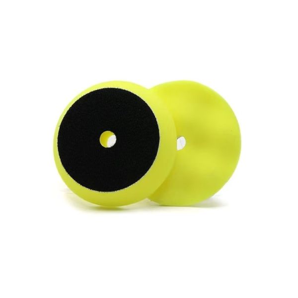 4 Inch 80mm Yellow Waffle Hook and Loop Foam Buffing pads-Medium-Heavy Cutting