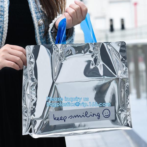 PVC Lazaer Tote Bag, Holographic Rainbow Work Bag, Hologram, fashion bag, jewelry bag, Stadium Outdoor Beach