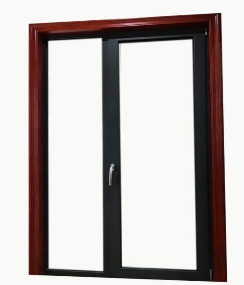 Golden Oak Aluminium Timber Casement Doors And Windows Tempered Glazed