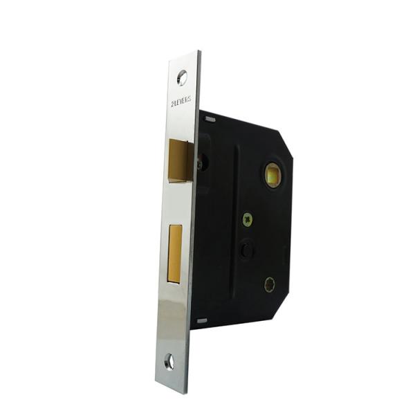 2 Lever Chrome Mortice Door Lock Brass / Steel Material 57.2mm Backset Size For Bathroom
