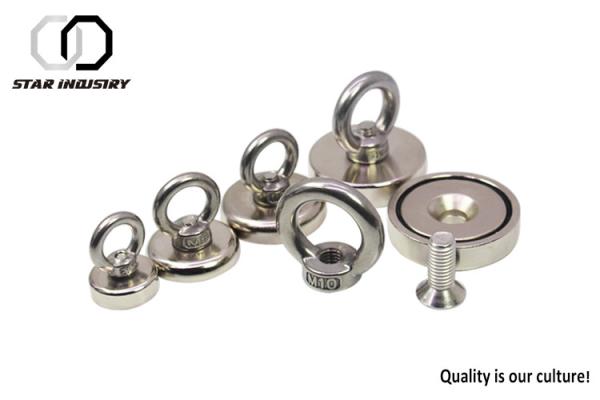 D120mm Industrial Super Strong Magnets NdFeB Fishing Searching Silver Color