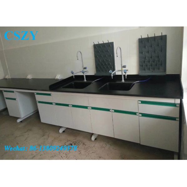 Steel Wood Lab Water Sink Bench Table For Biology Chemical Laboratory Furniture
