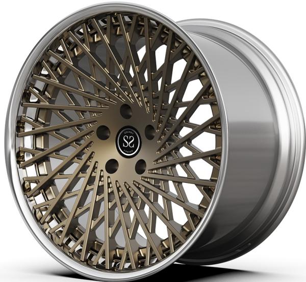 Jantes 2 pièces 21x9.5ET30/22x12.5ET51/5x114.3/67.1 Bronze Poli Pour Ferrari F12 ET -76-90mm/Standard America VIA/JWL