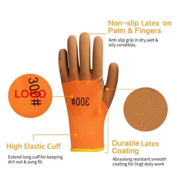 Оптовая торговля износостойкими долговечными латексными резиновыми пенопокрытыми защитными рабочими перчатками