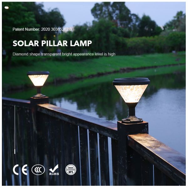 Oscuridad a la presión anti de Dawn Solar Pillar Light Rainproof para al aire libre