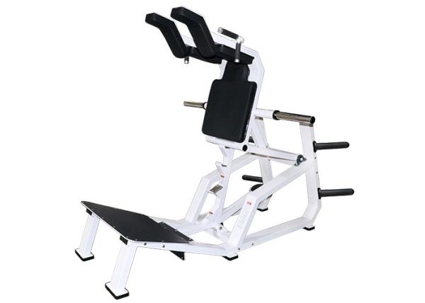 White Adjustable Commercial Grade Gym Equipment Super Squat Machine