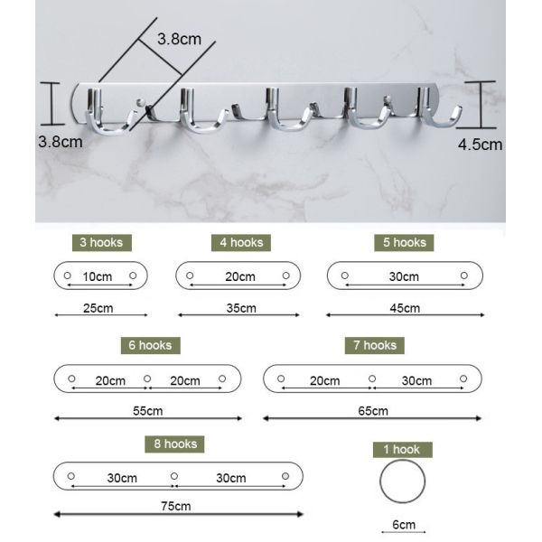 Chrome Plating Silver Stainless Steel Robe Hooks For Hanging Coats OEM
