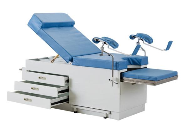 Powder Coated Steel Gynecological Portable Examination Couch Hospital Bed Table With Drawer